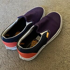 Multicolored slip on Vans